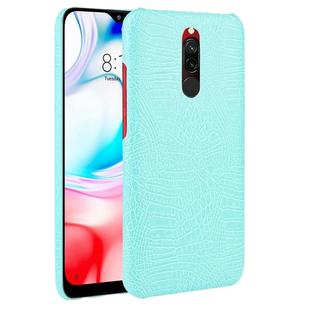 For Xiaomi Redmi 8 Shockproof Crocodile Texture PC + PU Case(Light green)