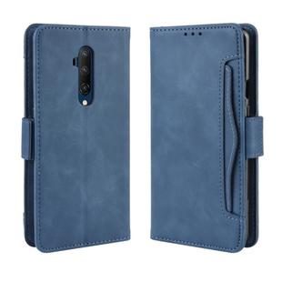 For OnePlus 7T Pro Wallet Style Skin Feel Calf Pattern Leather Case with Separate Card Slot(Blue)