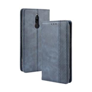 For Xiaomi Redmi 8   Magnetic Buckle Retro Crazy Horse Texture Horizontal Flip Leather Case with Holder & Card Slots & Photo Frame(Blue)