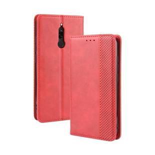 For Xiaomi Redmi 8   Magnetic Buckle Retro Crazy Horse Texture Horizontal Flip Leather Case with Holder & Card Slots & Photo Frame(Red)