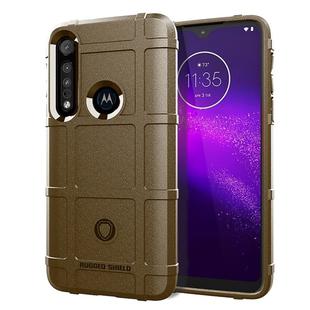 For Moto One Macro Full Coverage Shockproof TPU Case(Brown)