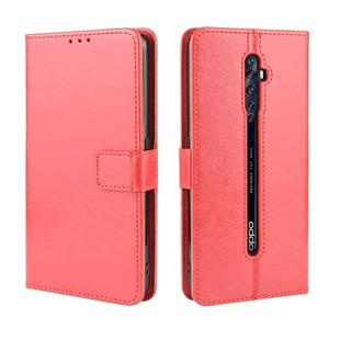 For Oppo Reno2 F / Reno2 Z Retro Crazy Horse Texture Horizontal Flip Leather Case with Holder & Card Slots & Photo Frame(Red)