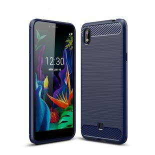 For LG K20（2019）Brushed Texture Carbon Fiber TPU Case(Navy Blue)