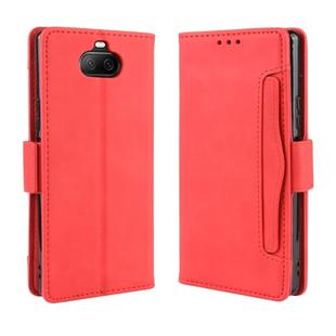 For Sony Xperia 8 Wallet Style Skin Feel Calf Pattern Leather Case with Separate Card Slot(Red)
