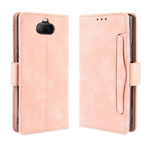 For Sony Xperia 8 Wallet Style Skin Feel Calf Pattern Leather Case with Separate Card Slot(Pink)