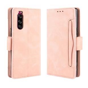 For Sony Xperia 5 Wallet Style Skin Feel Calf Pattern Leather Case with Separate Card Slot(Pink)