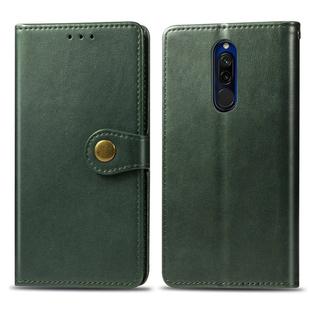 For Xiaomi Redmi 8 Retro Solid Color Leather Buckle Phone Case with Lanyard & Photo Frame & Card Slot & Wallet & Stand Function(Green)