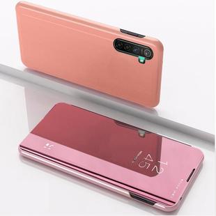 For OPPO Realme XT / K5 / Realme X2 Plated Mirror Horizontal Flip Leather with Stand Mobile Phone Holster(Rose Gold)