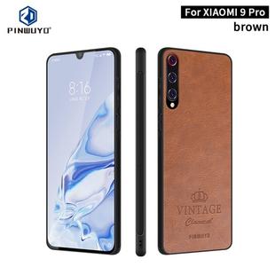 For Xiaomi Mi 9 Pro PINWUYO Pin Rui Series Classical Leather, PC + TPU + PU Leather Waterproof And Anti-fall All-inclusive Protective Shell(Brown)