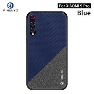 For Xiaomi Mi 9 Pro PINWUYO Rong Series  Shockproof PC + TPU+ Chemical Fiber Cloth Protective Cover(Blue)