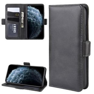 For iPhone 11 Pro Double Buckle Crazy Horse Business Mobile Phone Holster with Card Wallet Bracket Function(Black)