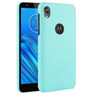 For Motorola Moto E6 Shockproof Crocodile Texture PC + PU Case(Light Green)