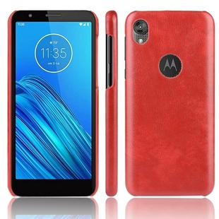 For Motorola Moto E6 Shockproof Litchi Texture PC + PU Case(Red)