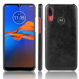 For Motorola Moto E6 Plus Shockproof Litchi Texture PC + PU Case(Black)