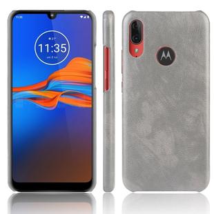 For Motorola Moto E6 Plus Shockproof Litchi Texture PC + PU Case(Gray)