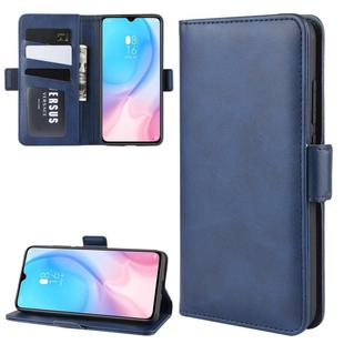 For Xiaomi CC9 Double Buckle Crazy Horse Business Mobile Phone Holster with Card Wallet Bracket Function(Blue)