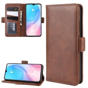 For Xiaomi CC9 Double Buckle Crazy Horse Business Mobile Phone Holster with Card Wallet Bracket Function(Brown)