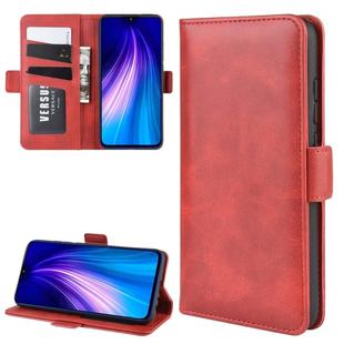 For Xiaomi Redmi Note 8 Double Buckle Crazy Horse Business Mobile Phone Holster with Card Wallet Bracket Function(Red)