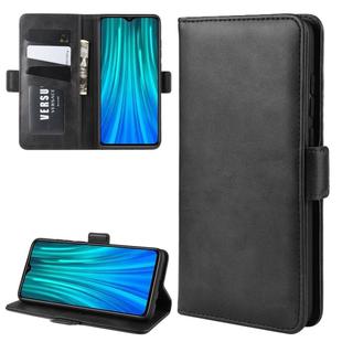 For Xiaomi Redmi Note 8 Pro Double Buckle Crazy Horse Business Mobile Phone Holster with Card Wallet Bracket Function(Black)