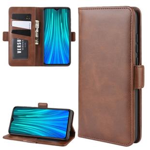 For Xiaomi Redmi Note 8 Pro Double Buckle Crazy Horse Business Mobile Phone Holster with Card Wallet Bracket Function(Brown)