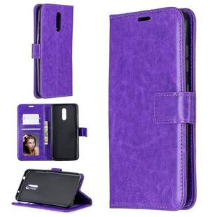 For Nokia 3.2 Crazy Horse Texture Horizontal Flip Leather Case with Holder & Card Slots & Wallet & Photo Frame(Purple)