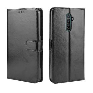 For Oppo Reno Ace Retro Crazy Horse Texture Horizontal Flip Leather Case with Holder & Card Slots & Photo Frame(Black)