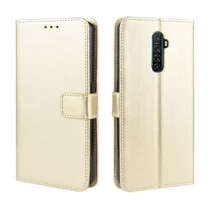 For Oppo Reno Ace Retro Crazy Horse Texture Horizontal Flip Leather Case with Holder & Card Slots & Photo Frame(Gold)
