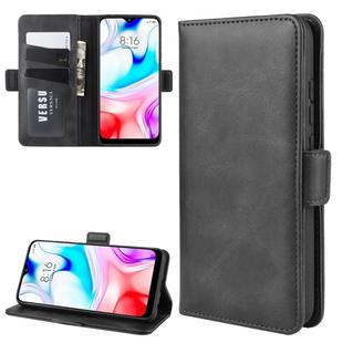 For Xiaomi Redmi 8 Double Buckle Crazy Horse Business Mobile Phone Holster with Card Wallet Bracket Function(Black)