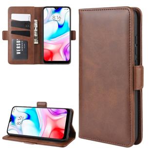 For Xiaomi Redmi 8 Double Buckle Crazy Horse Business Mobile Phone Holster with Card Wallet Bracket Function(Brown)