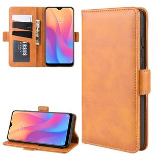 For Xiaomi Redmi 8A Double Buckle Crazy Horse Business Mobile Phone Holster with Card Wallet Bracket Function(Yellow)