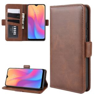 For Xiaomi Redmi 8A Double Buckle Crazy Horse Business Mobile Phone Holster with Card Wallet Bracket Function(Brown)