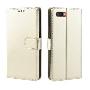 For Oppo Reno A Retro Crazy Horse Texture Horizontal Flip Leather Case with Holder & Card Slots & Photo Frame(Gold)