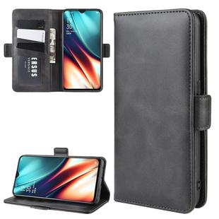 For OPPO K5/OPPO Realme XT/OPPO Realme X2 Double Buckle Crazy Horse Business Mobile Phone Holster with Card Wallet Bracket Function(Black)