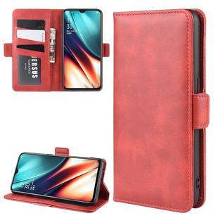 For OPPO K5/OPPO Realme XT/OPPO Realme X2 Double Buckle Crazy Horse Business Mobile Phone Holster with Card Wallet Bracket Function(Red)
