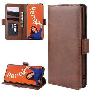 For OPPO Reno2 Dual-side Magnetic Buckle Horizontal Flip Leather Case with Holder & Card Slots & Wallet(Brown)