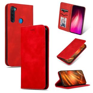 For Xiaomi Redmi Note 8 Retro Skin Feel Business Magnetic Horizontal Flip Leather Case(Red)