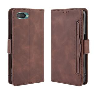 For Oppo Reno A Wallet Style Skin Feel Calf Pattern Leather Case with Separate Card Slot(Brown)