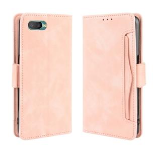 For Oppo Reno A Wallet Style Skin Feel Calf Pattern Leather Case with Separate Card Slot(Pink)