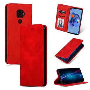 For Huawei Mate 30 Lite Retro Skin Feel Business Magnetic Horizontal Flip Leather Case(Red)