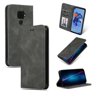 For Huawei Mate 30 Lite Retro Skin Feel Business Magnetic Horizontal Flip Leather Case(Dark Grey)