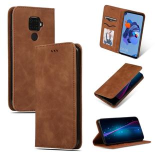 For Huawei Mate 30 Lite Retro Skin Feel Business Magnetic Horizontal Flip Leather Case(Brown)