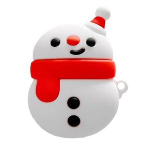 For Apple AirPods 1/2 Generation Universal Pair Snowman Bluetooth Headphone Protective Case(Red)