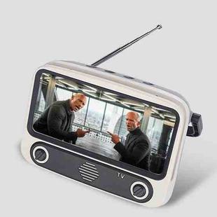TV300 5W Retro TV Model Wireless Bluetooth Speaker with Holder, Support TF/USB/AUX/FM(Stardust)