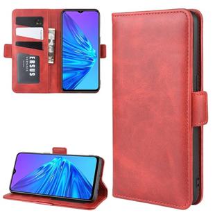 For OPPO Realme 5 Dual-side Magnetic Buckle Horizontal Flip Leather Case with Holder & Card Slots & Wallet (Red)