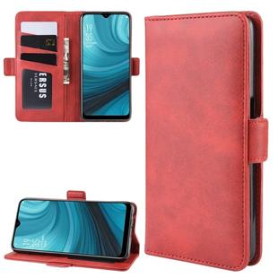 For Oppo A7 / AX7 Double Buckle Crazy Horse Business Mobile Phone Holster with Card Wallet Bracket Function(Red)