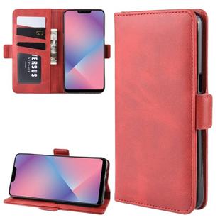 For OPPO A5 / A3s / AX5 Dual-side Magnetic Buckle Horizontal Flip Leather Case with Holder & Card Slots & Wallet & Photo Frame(Red)