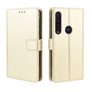 For  Motorola Moto G8 Plus Retro Crazy Horse Texture Horizontal Flip Leather Case with Holder & Card Slots & Photo Frame(Gold)