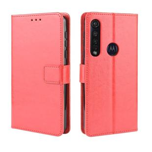 For  Motorola One Macro Retro Crazy Horse Texture Horizontal Flip Leather Case with Holder & Card Slots & Photo Frame(Red)
