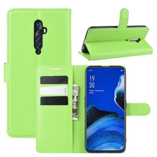 For Oppo Reno2 F / Reno2 Z Litchi Texture Horizontal Flip Leather Case with Wallet & Holder & Card Slots(Green)