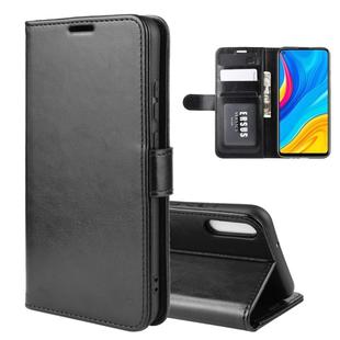 For Huawei Enjoy 10 R64 Texture Single Fold Horizontal Flip Leather Case with Holder & Card Slots & Wallet(Black)